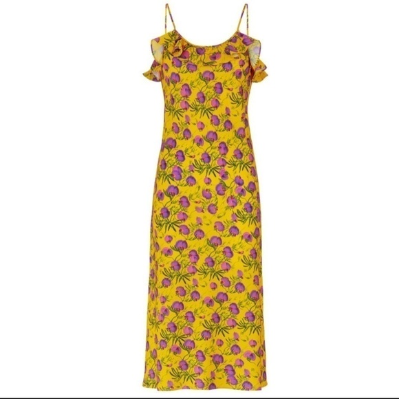 DELFI Collective Savannah Slip Yellow Purple Floral Dress - Picture 3 of 13